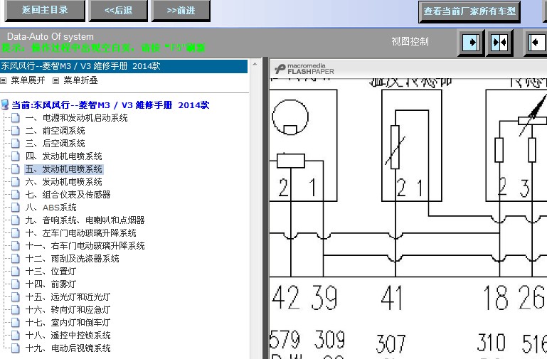 东风风行,菱智M3、V3维修手册