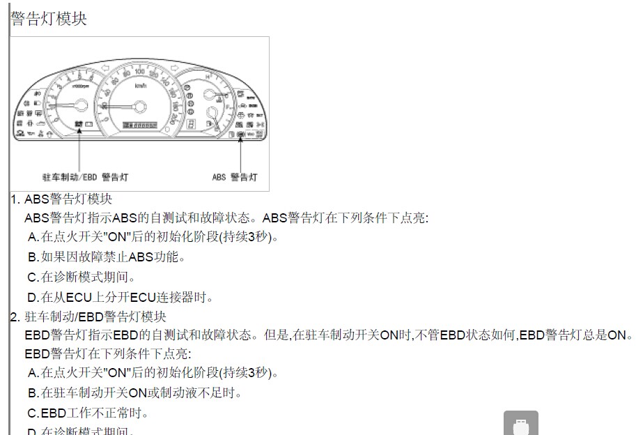 索兰托，ABS(防抱死制动系统)