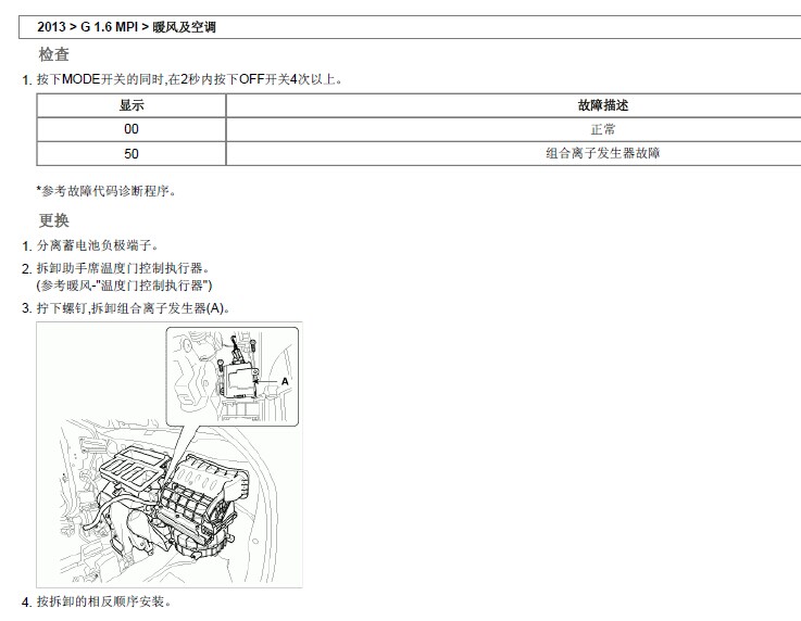 朗动暖风及空调维修资料