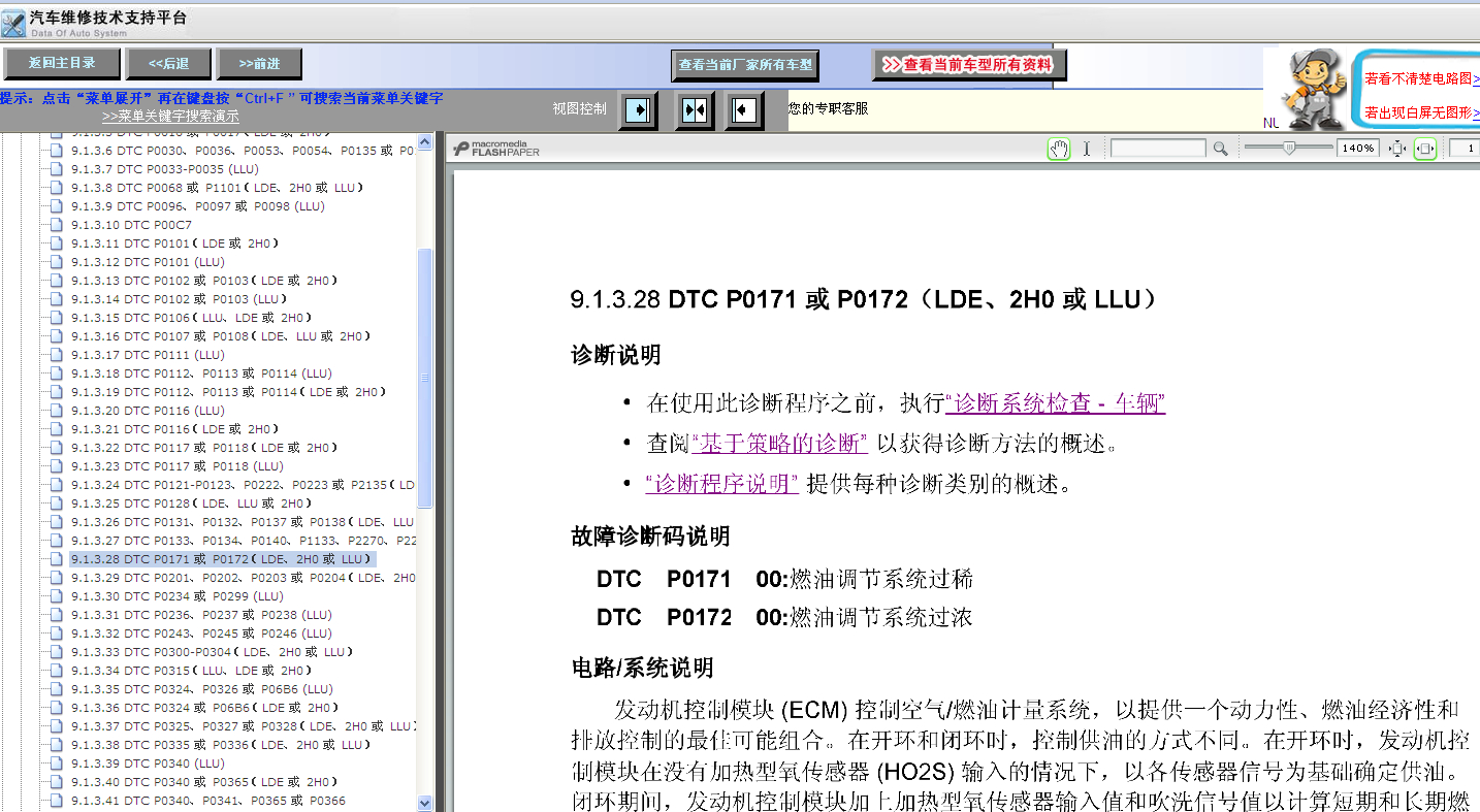 2010年别克英朗故障码含义