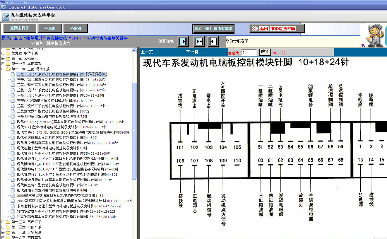 1992年现代索纳塔发动机电脑板针脚