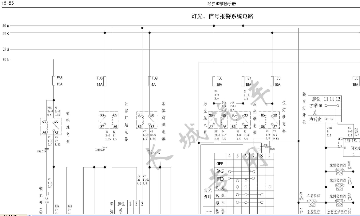 2012年长城M4灯光电路