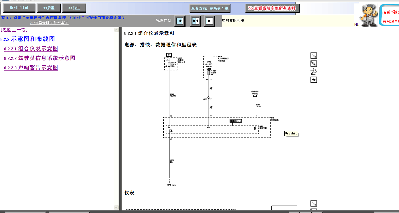 2012年凯迪拉克SRX仪表线路