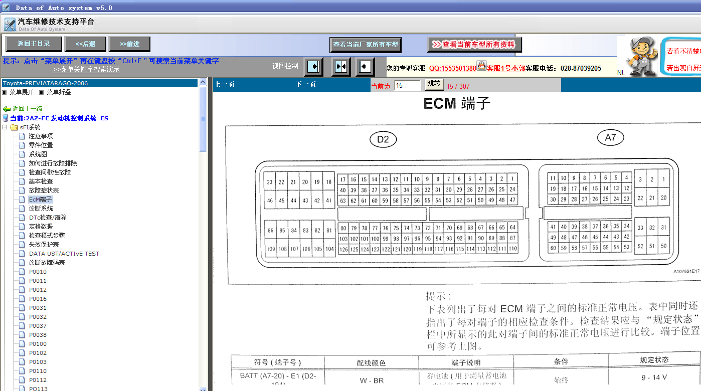 2000年丰田大霸王发动机端子图