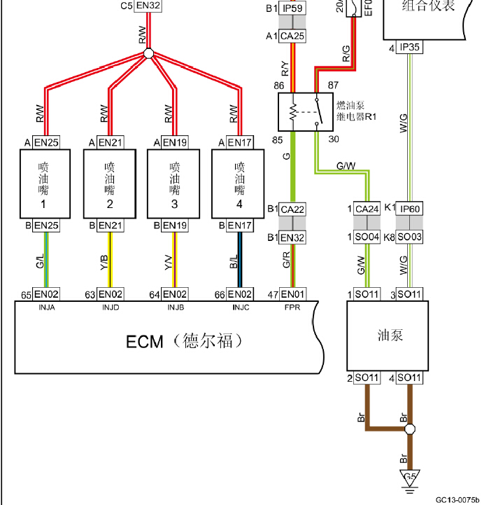 2008年中华骏捷发动机电路