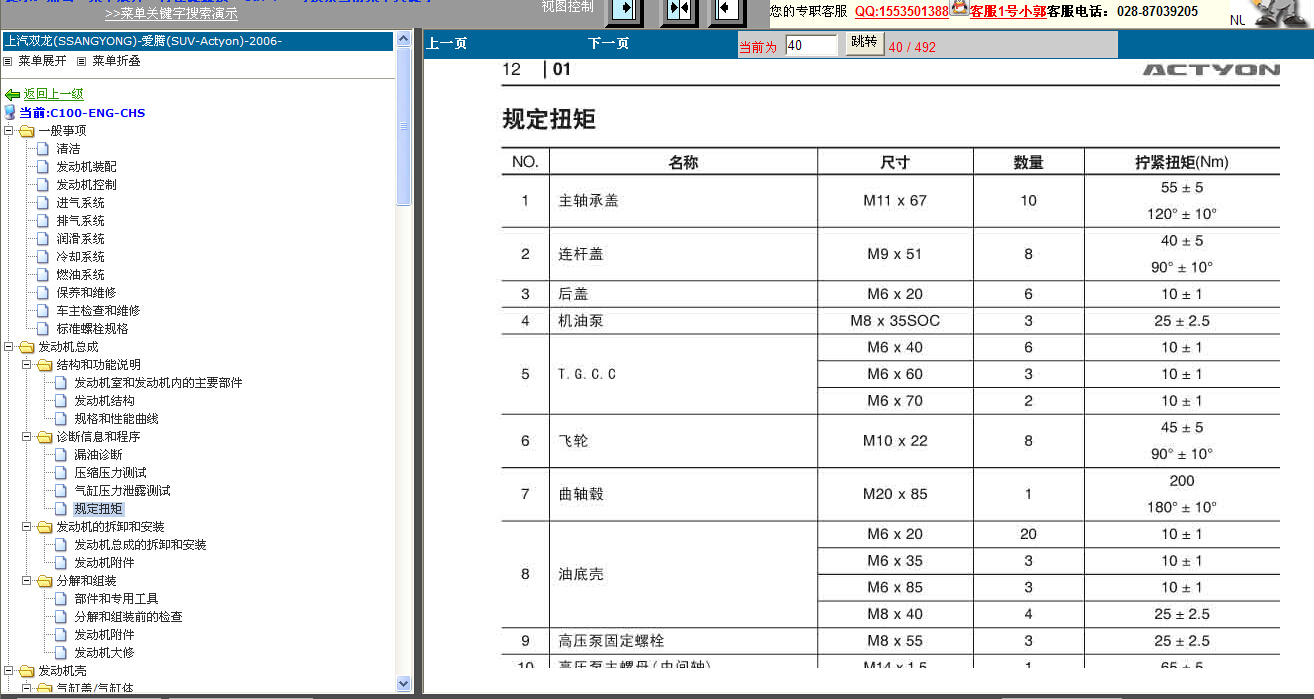 2010年双龙爱腾发动机扭矩力