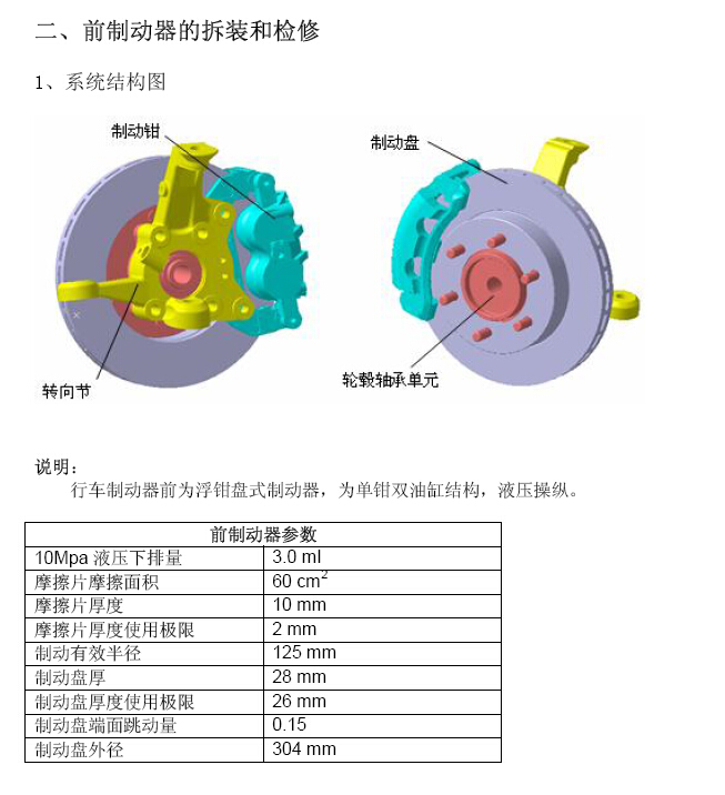2011年奇瑞威麟H5底盘系统维修资料