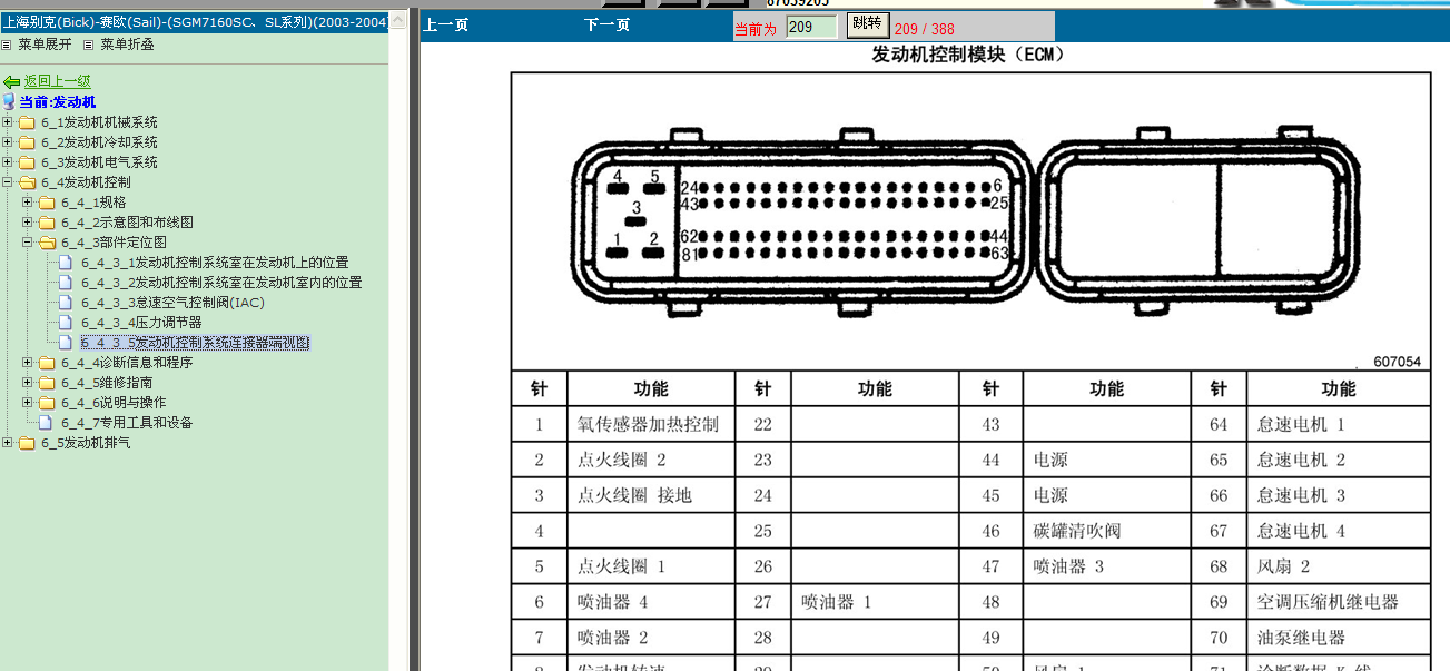 2004年赛欧发动机端子图