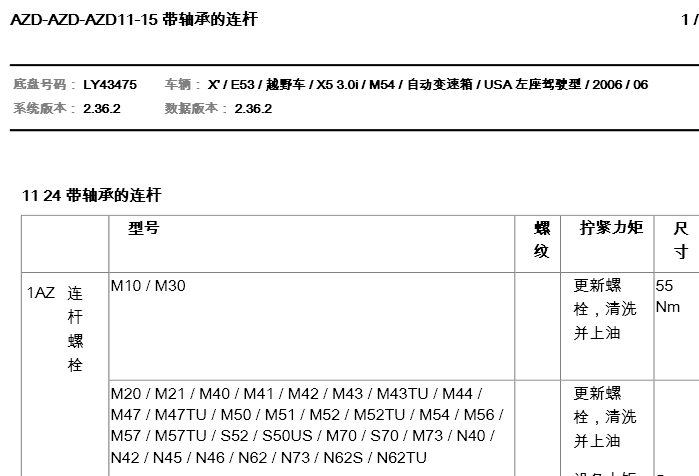 06年X5发动机参数