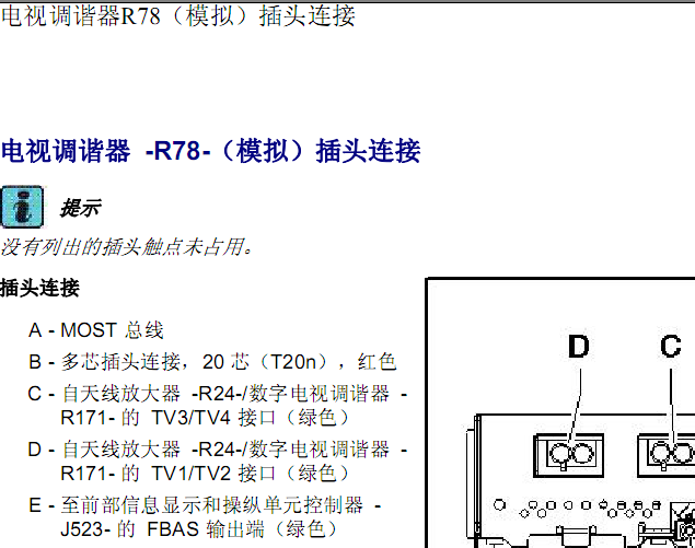 奥迪A6L电视调谐器