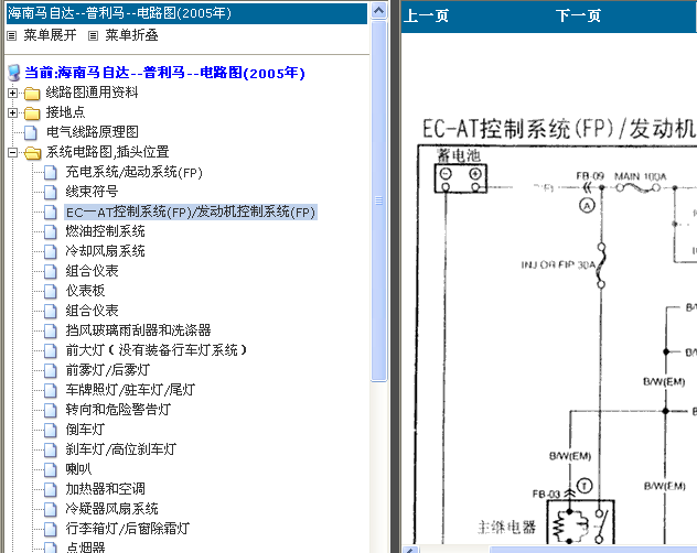海南马自达普利马发动机控制电路