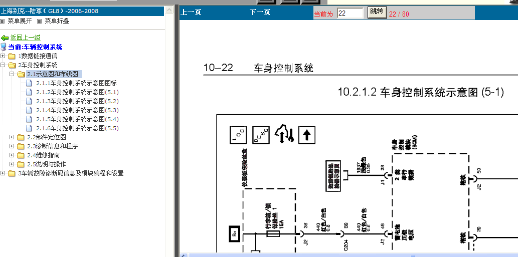 08年GL8车身控制电路图