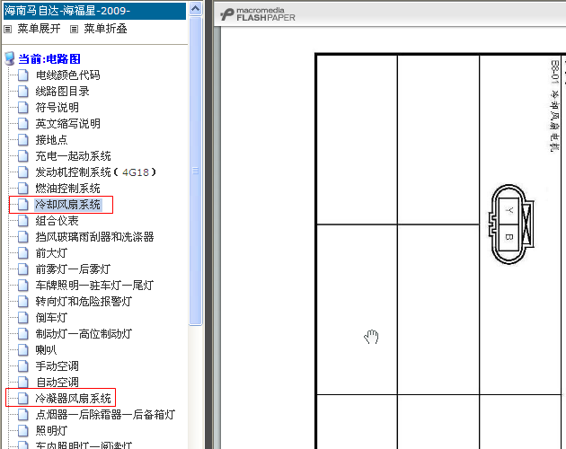 海马福美来 冷却风扇电路