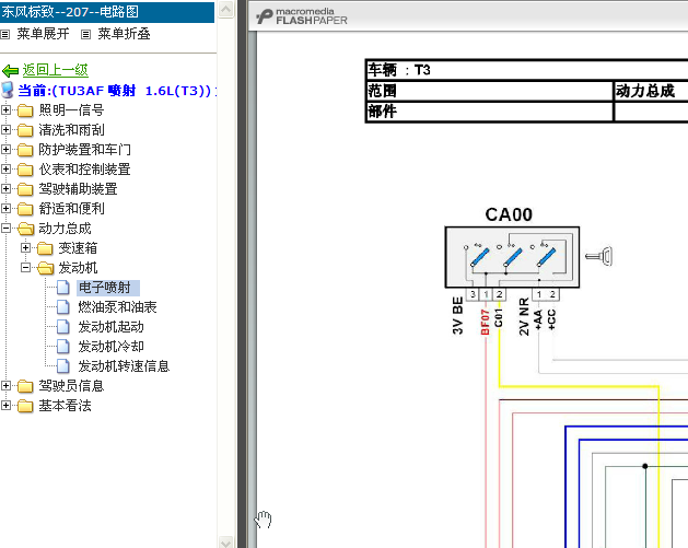标志207 TU3AF发动机电路