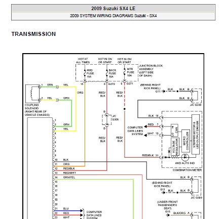 09年SX4变速箱电路图
