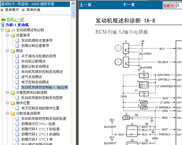 07年铃木利亚纳 发动机电控电路图