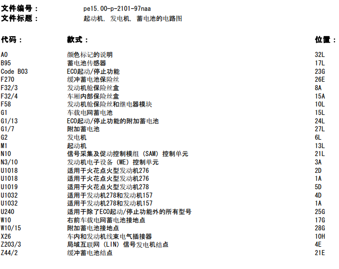13奔驰ML 蓄电池相关电路