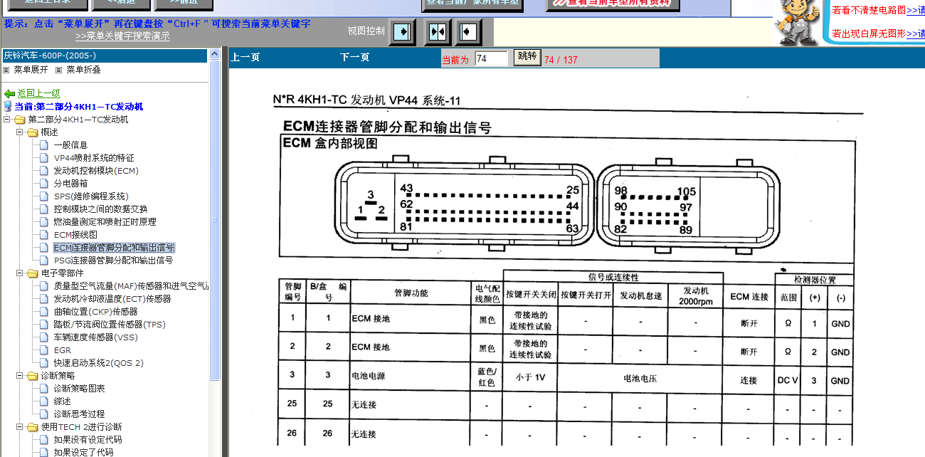 庆铃4KH1-TC发动机电路图