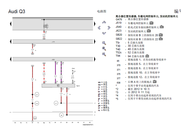 13年奥迪Q3发动机电路