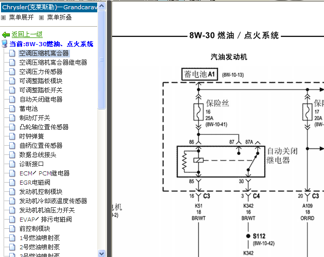 02年克莱斯勒大捷龙 发动机电路