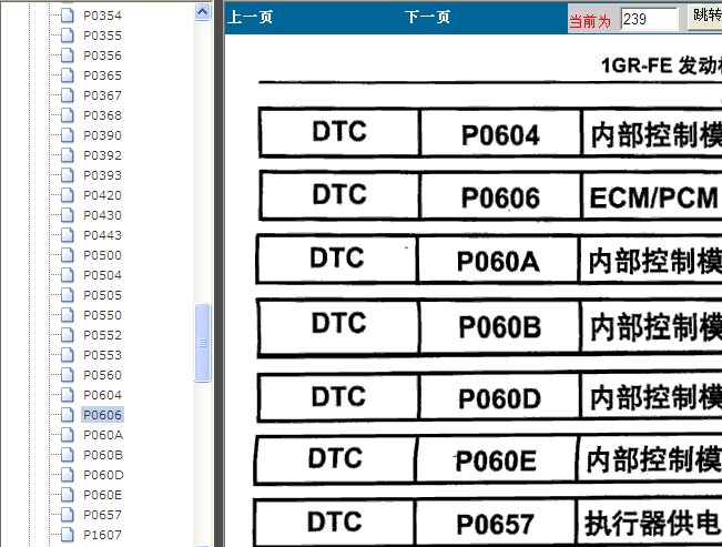 10年丰田普拉多 P0606故障码资料