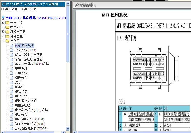 12年现代IX35发动机端子图
