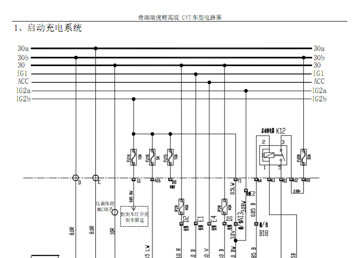 12年瑞虎(T11)的电路图