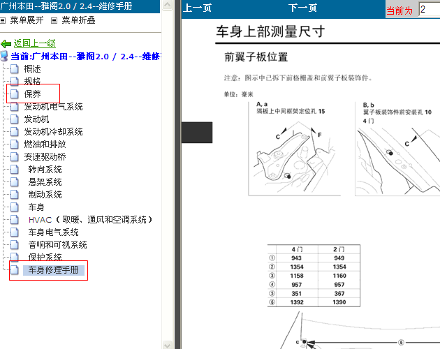09年本田雅阁 车身结构