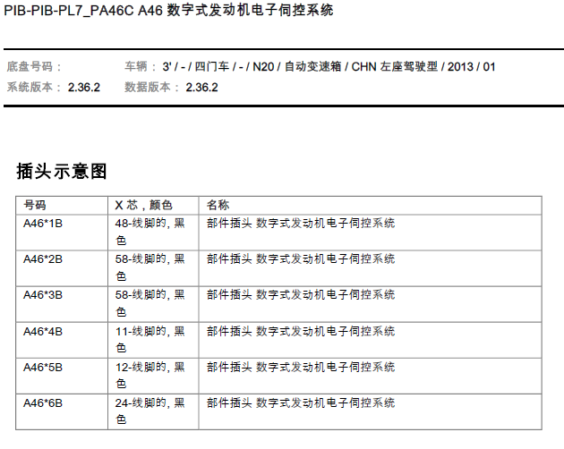13年宝马3系 N20发动机端子