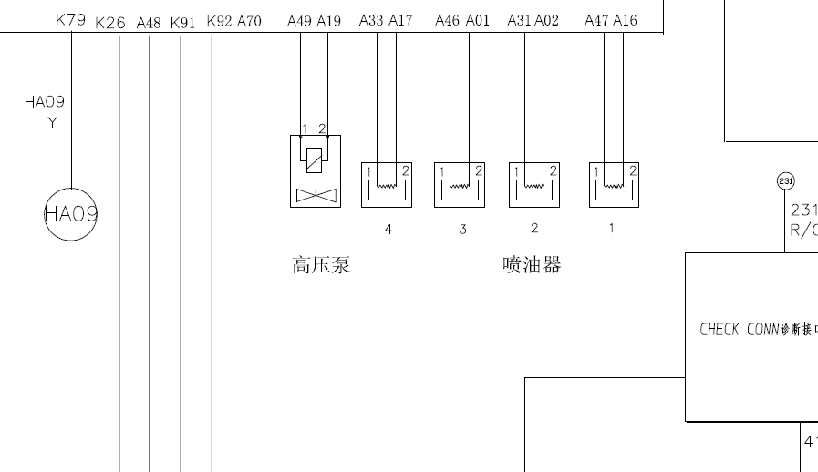 郑州日产ZD25发动机电路图