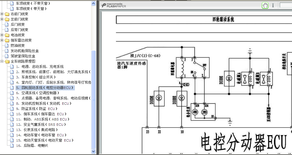 猎豹CS7变速箱电路图