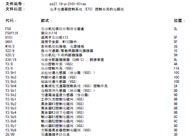 R350变速箱电路图