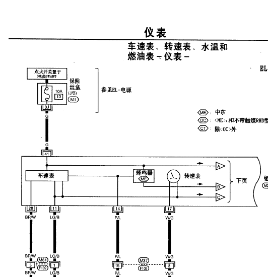 2000年风度仪表电路图