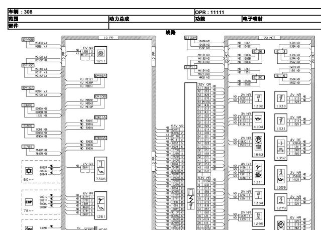 标致308发动机电路图