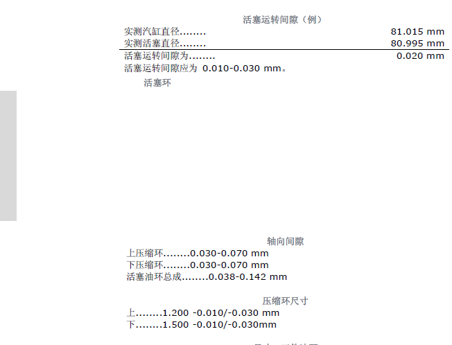 06年沃尔沃XC90 B6294T发动机间隙资料