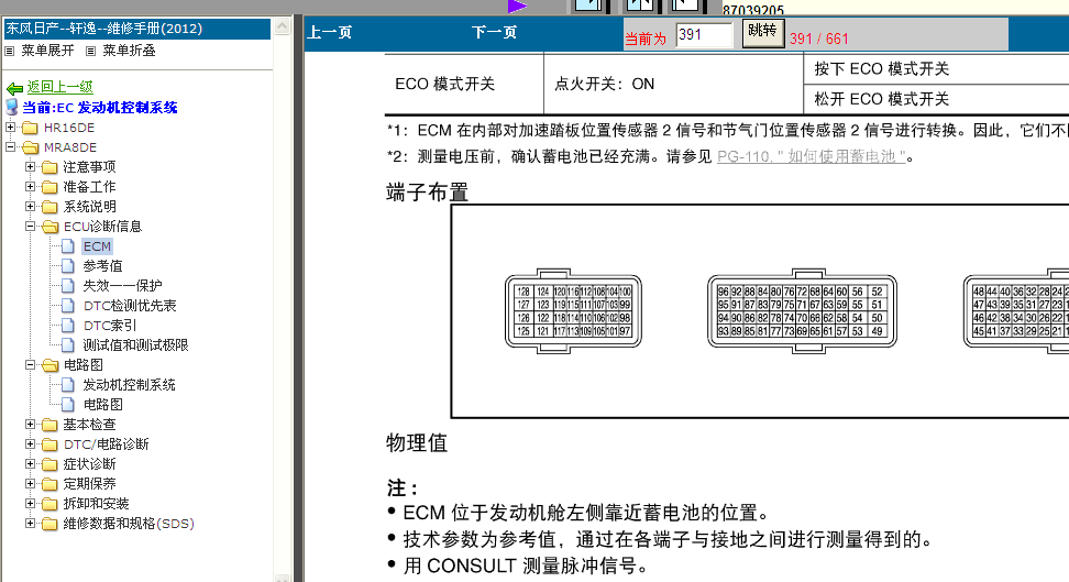 12年轩逸发动机端子图