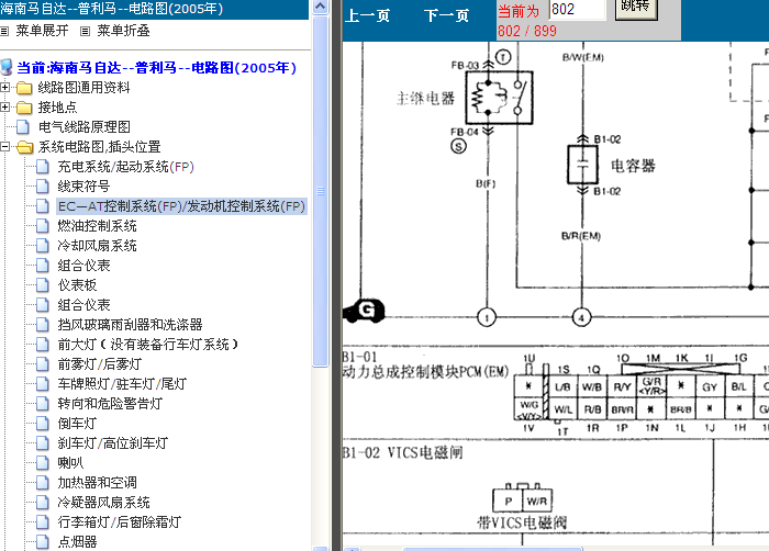 05年海南马自达 FP发动机PCM针脚