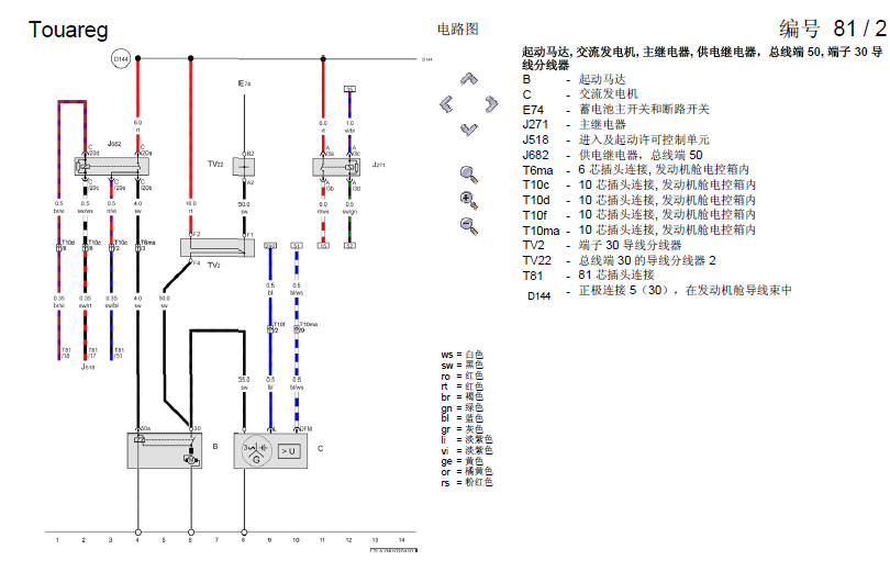 07年途锐发动机电路图