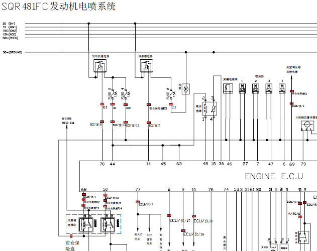 SQR481FC发动机电喷系统控制原理图