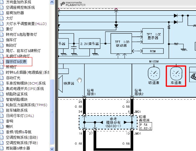 13年起亚K3 车速表电路