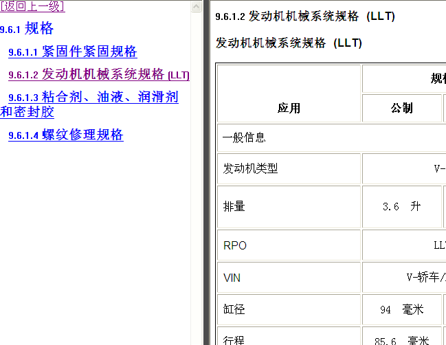 11年别克昂科雷 LLT发动机规格