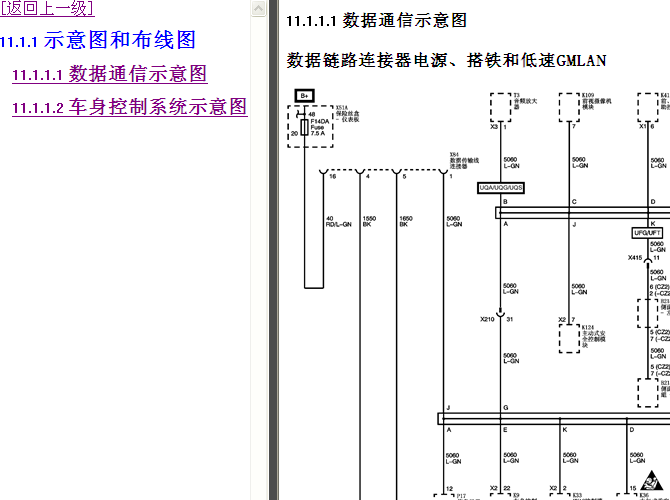 14年凯迪拉克XTS 数据通信电路