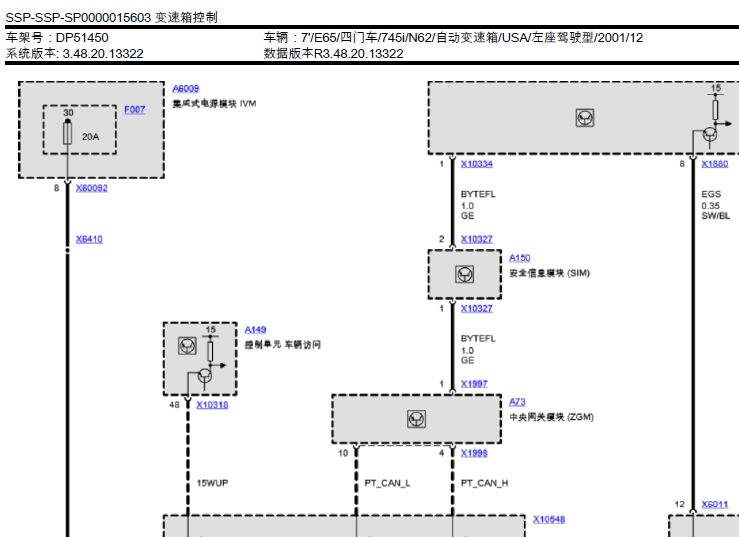 宝马745变速箱电路图