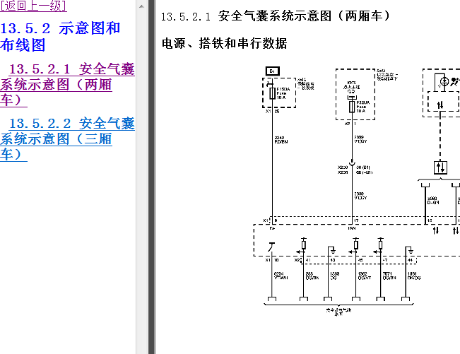 14年别克英朗 安全气囊电路