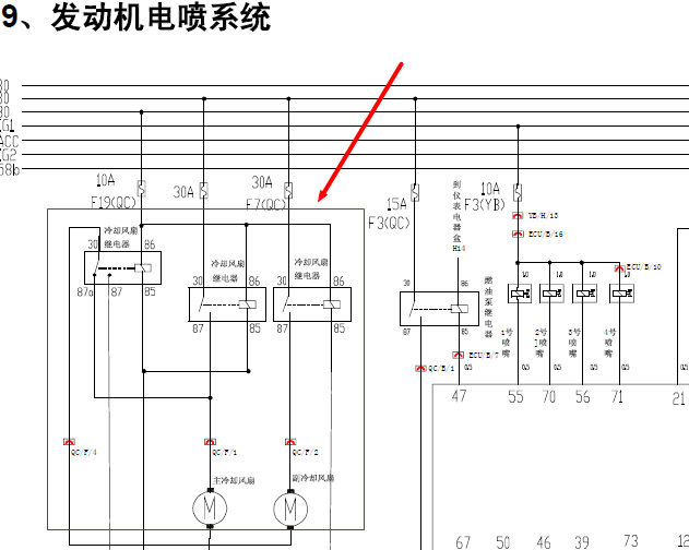 09年奇瑞瑞虎 冷却风扇电路