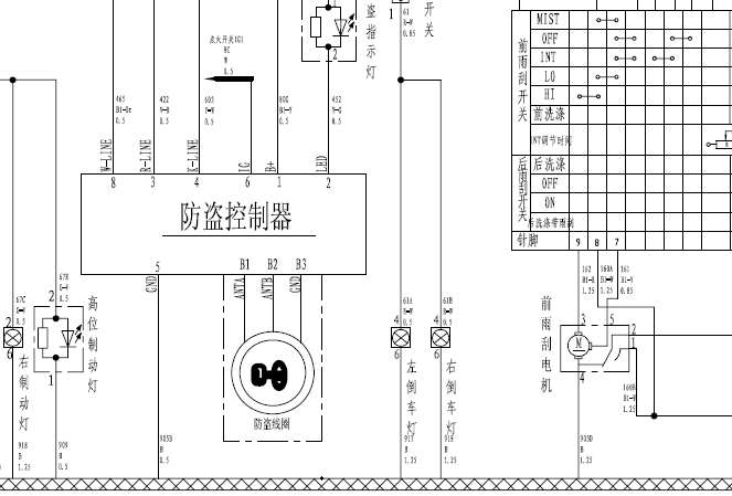 08年长城炫丽防盗系统电路图