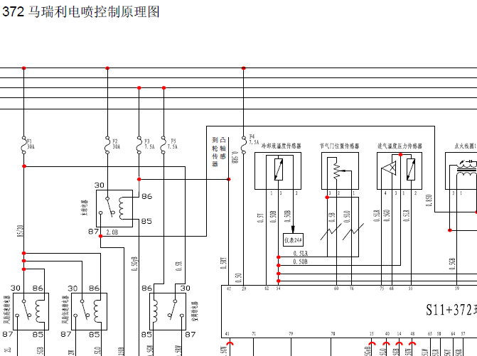 奇瑞QQ3 372发动机电路