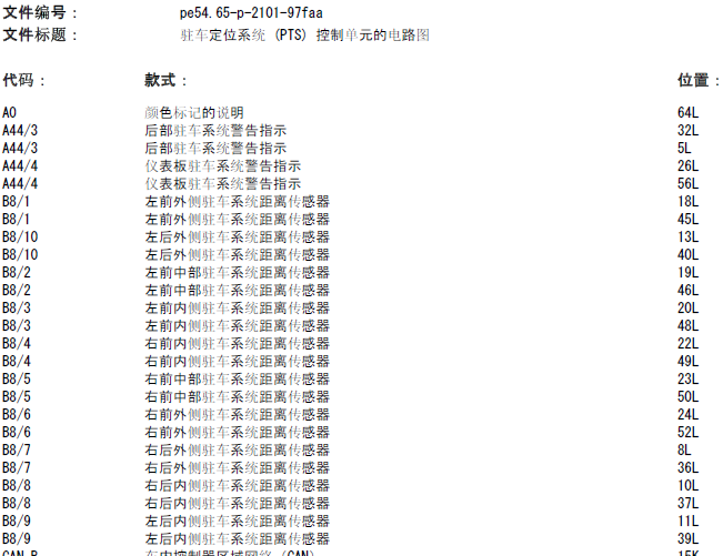 10年奔驰C200 驻车定位系统电路