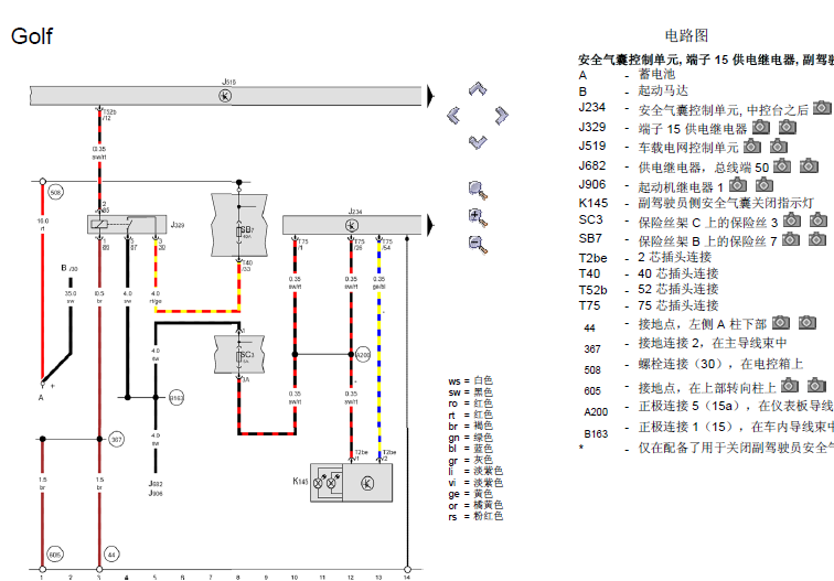 12年GILF安全气囊电路图