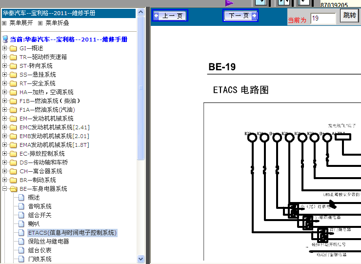 宝利格ETACS电路图